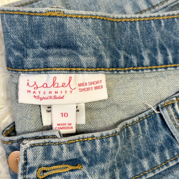 Isabel Maternity Jean shorts - Picture 2 of 8